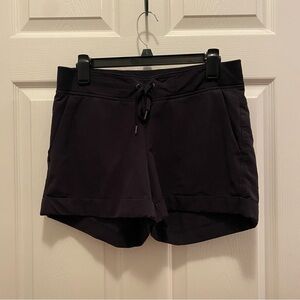 Athleta Black Cuffed Shorts with Drawstring Waist